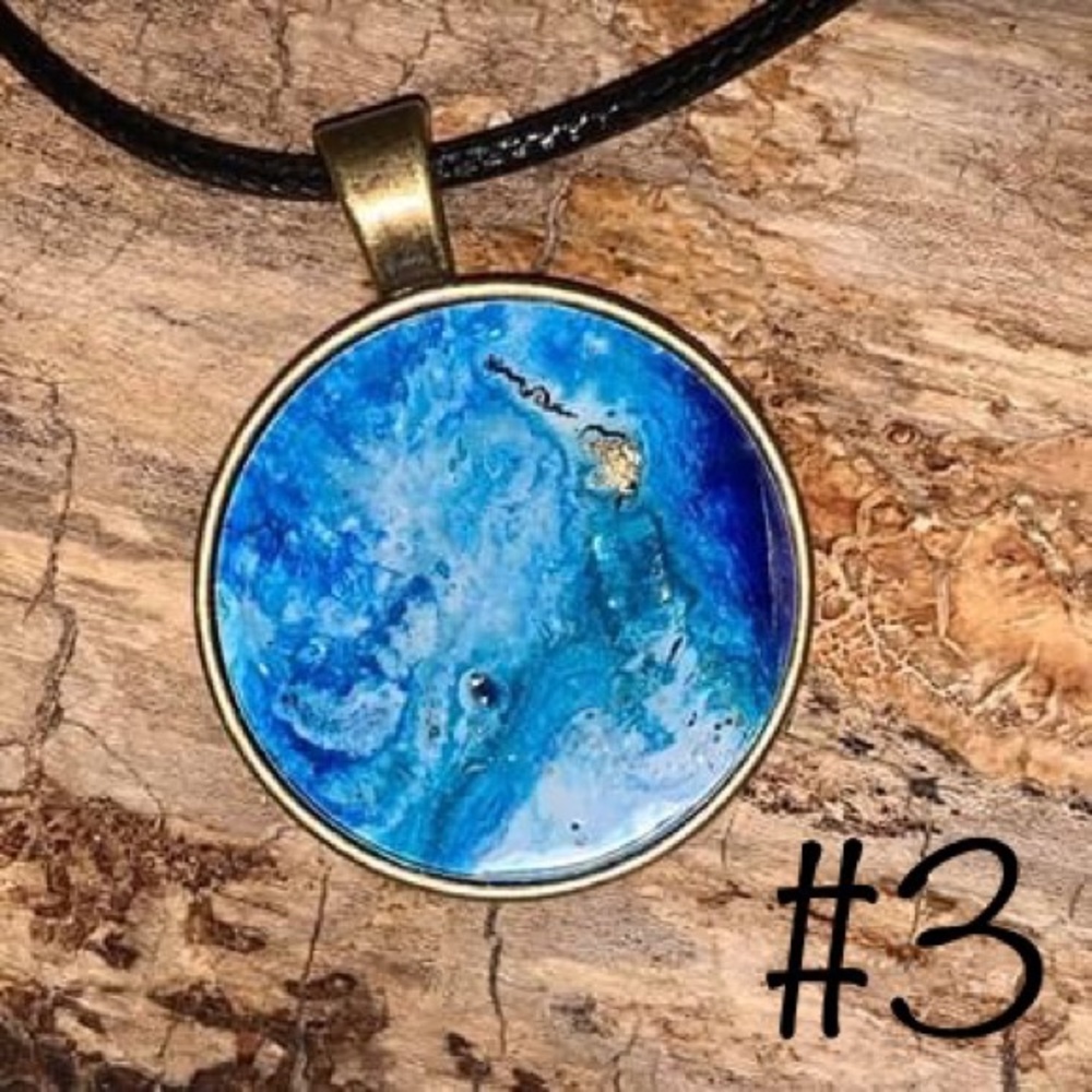Fluid Art Pendant Necklaces - 5 Designs
